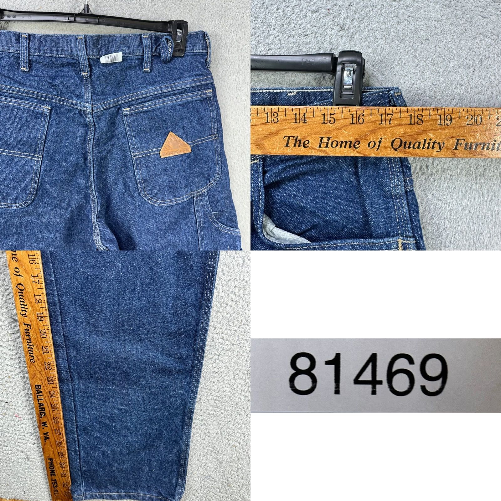 Vintage VINTAGE Bulwark FR Jeans Work Carpenter Mens 34X34 Blue Flame Resistant Cargo Pockets Size US 34 / EU 50 - 8 Thumbnail