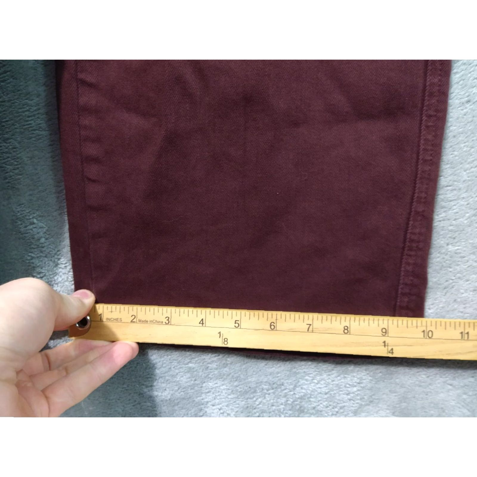 Vintage Judy Blue Jeans Womens 15/32 Red Oxblood High Waist Tummy Control Wide Leg - 5-Pocket Denim Stretch Size 36" / US 14 / IT 50 - 6 Thumbnail