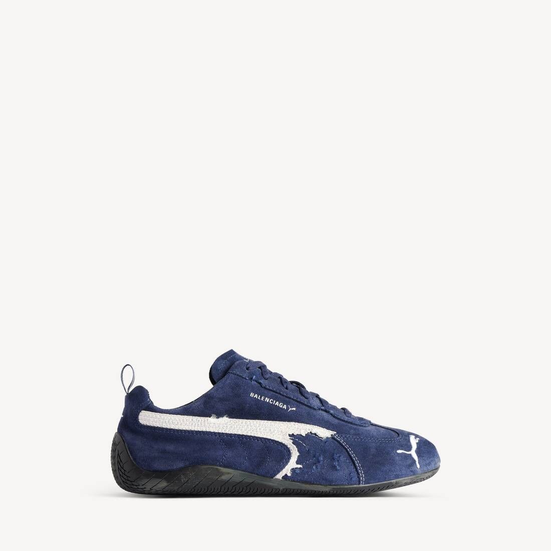 Balenciaga × Puma o1w1db10326 Speedcat Suede Sneakers in Navy/White Size US 11 / EU 44 - 1 Thumbnail