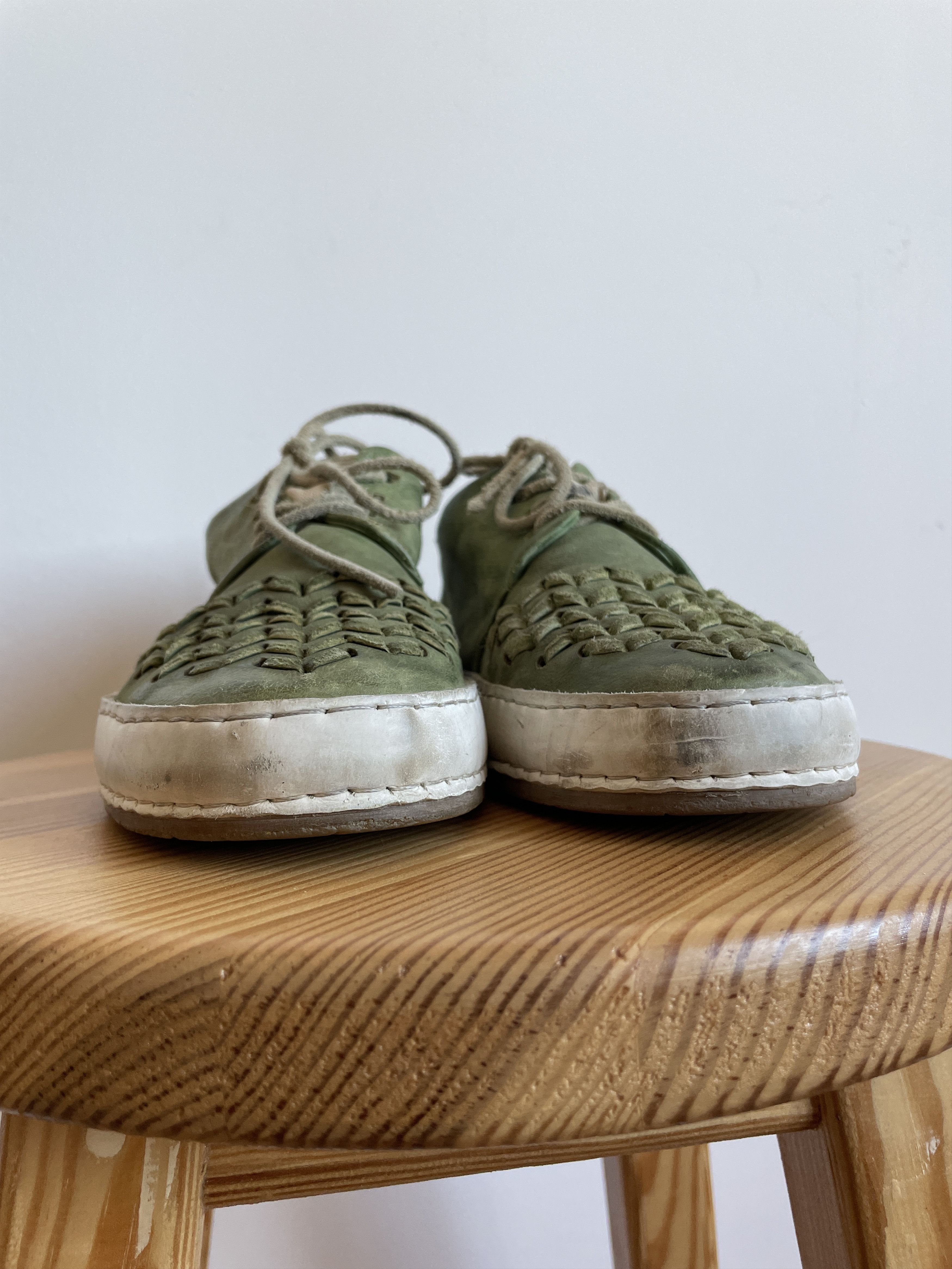 A.S.98 A.S. 98 Womens Leather Woven Distressed Sneakers Size US 10 / IT 40 - 5 Thumbnail