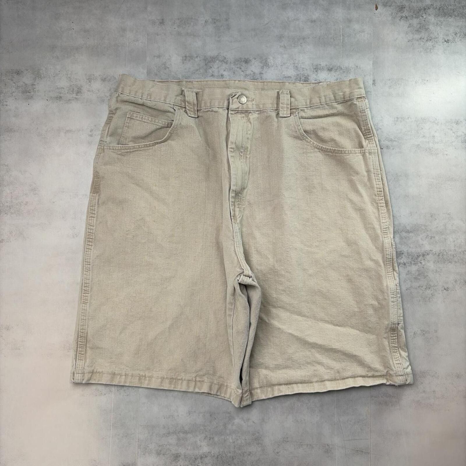 Wrangler Y2K Beige Wrangler Grunge Baggy Carpenter Skater Denim Jorts Size US 38 / EU 54 - 2 Thumbnail