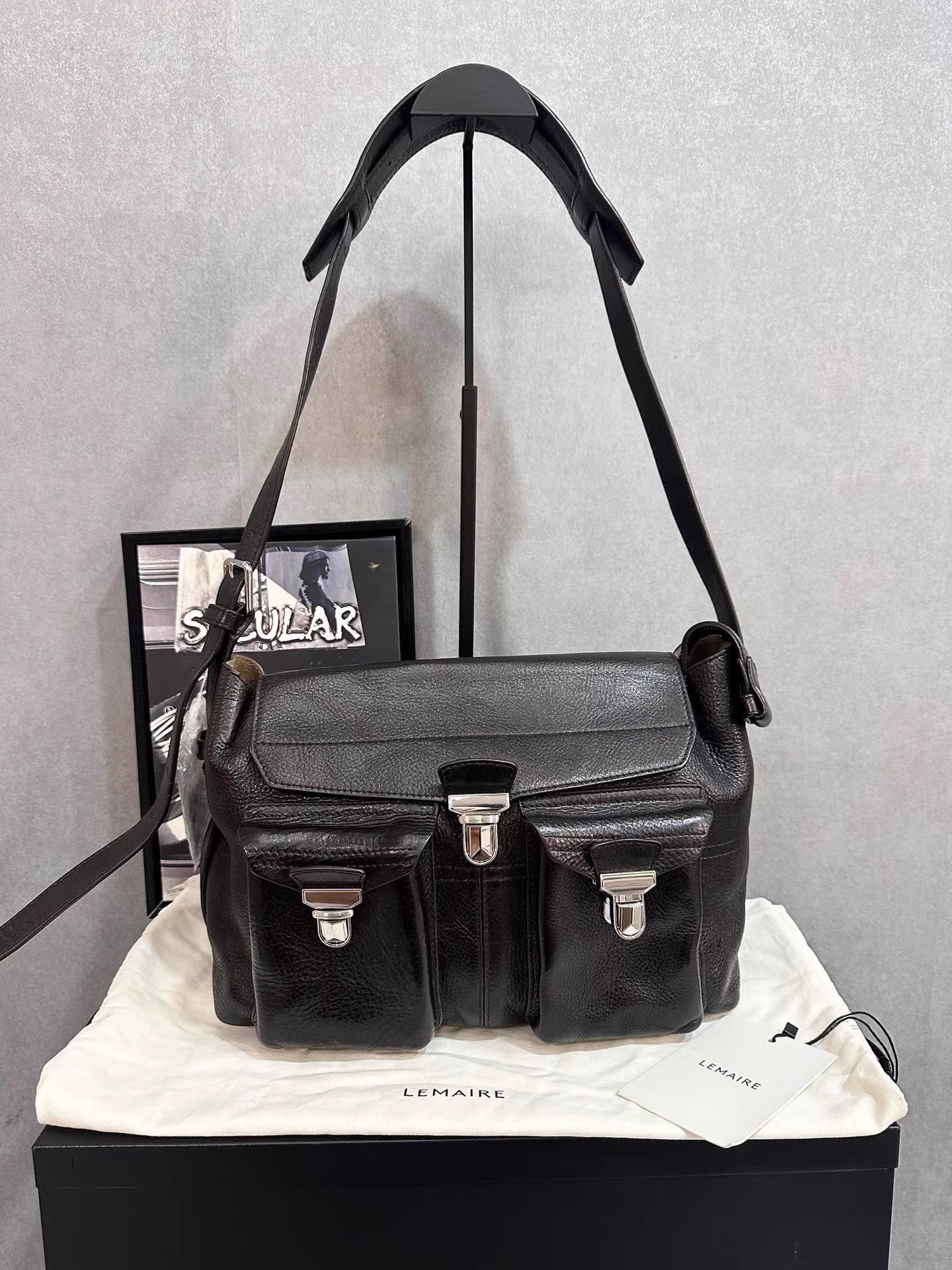 Lemaire Lemaire Medium Dark Coffee Gear Bag K34 Size ONE SIZE - 1 Thumbnail