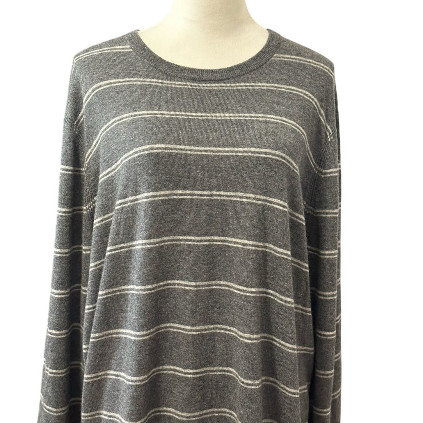 Theory Theory Pullover Sweater Wool Striped White Gray W XXL NWOT Size XXL / US 16-18 / IT 52-54 - 2 Thumbnail
