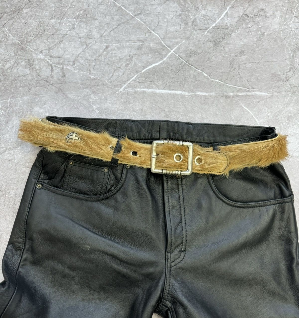 Hysteric Glamour × If Six Was Nine × Vintage Vintage Hystericglamour HYPE Fur Leather black BELT Size ONE SIZE - 6 Thumbnail