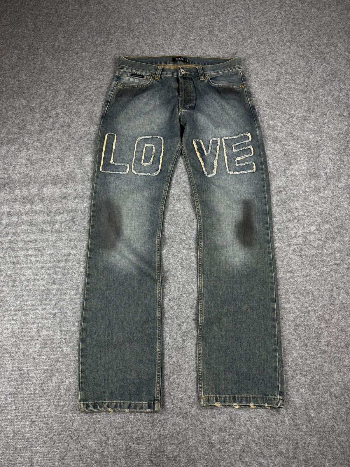 Dolce & Gabbana Vintage FW04 Dolce & Gabbana LOVE Patch Jeans Size US 33 - 2 Thumbnail