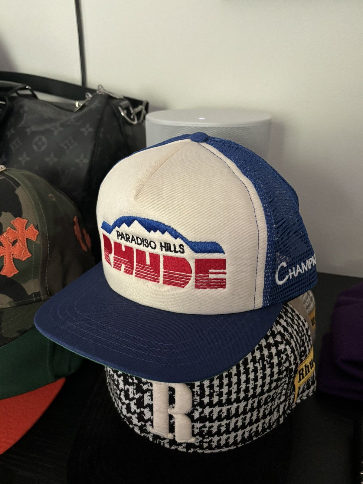 image of Rhude Vintage Racing Hat in Blue, Men's