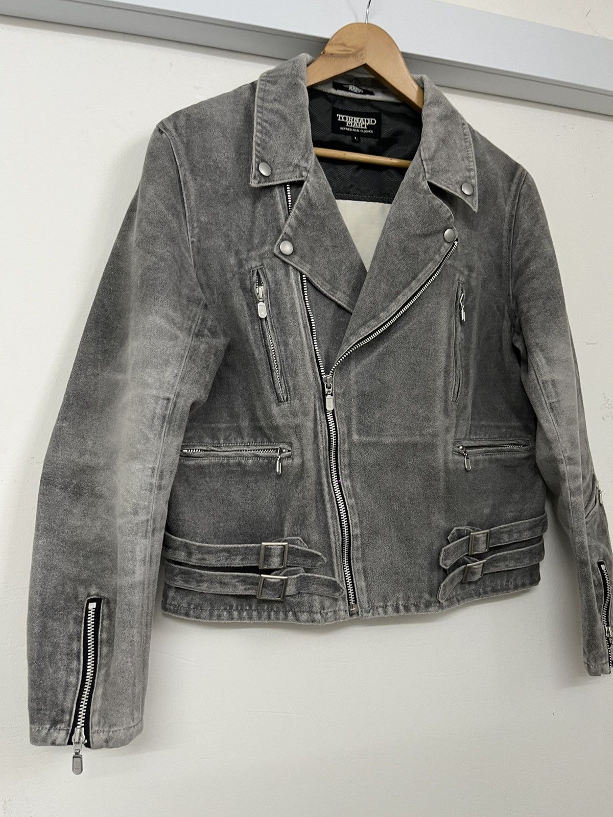 If Six Was Nine Vintage Tornado Mart Suede Biker Jacket Size US L / EU 52-54 / 3 - 3 Thumbnail