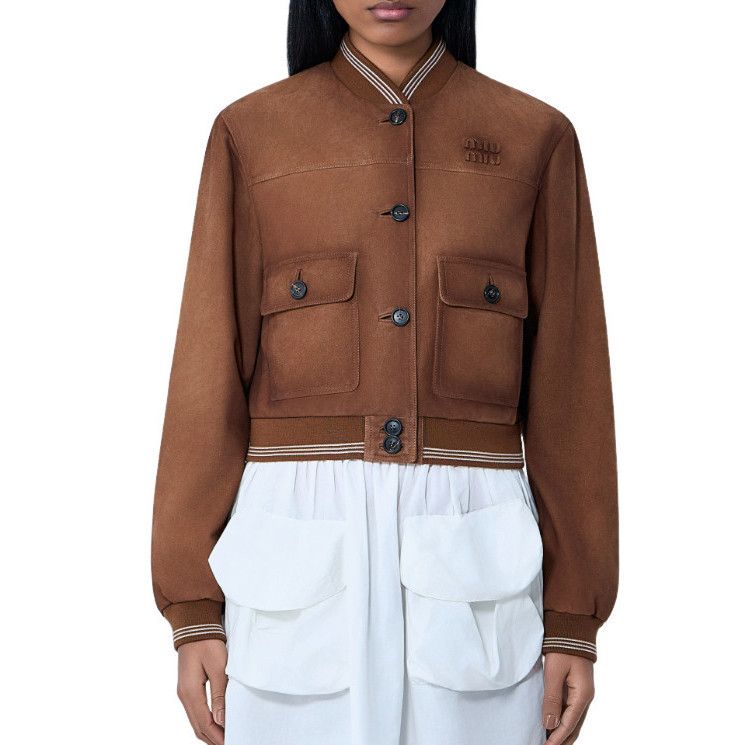 MIU MIU Brown Suede Jacket New & Authentic (Women's size:IT