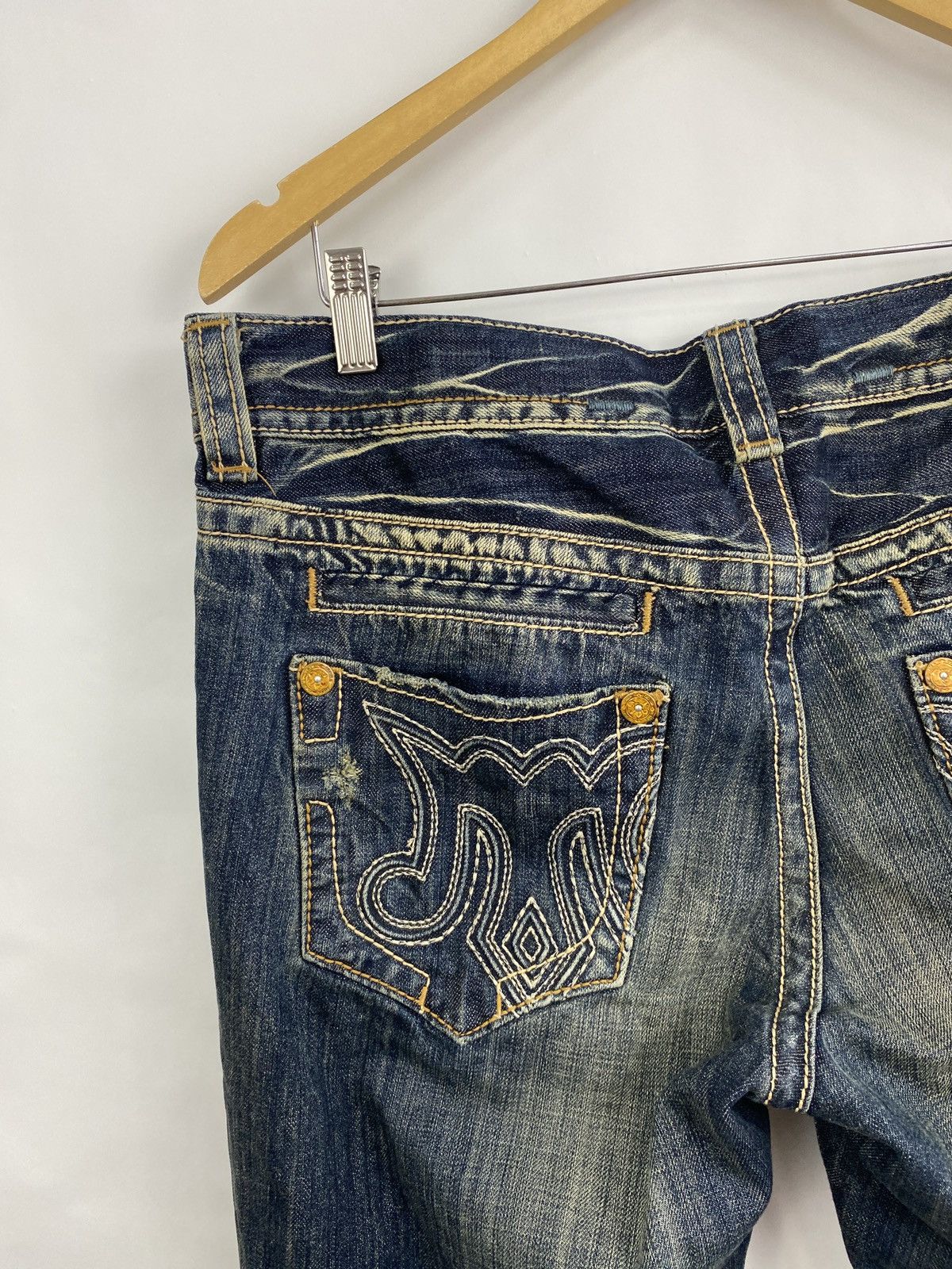 4GSELLER 🇯🇵 Y2K MEK Denim USA Trashed Faded Japan Style Jeans Rare Size US 34 / EU 50 - 7 Thumbnail
