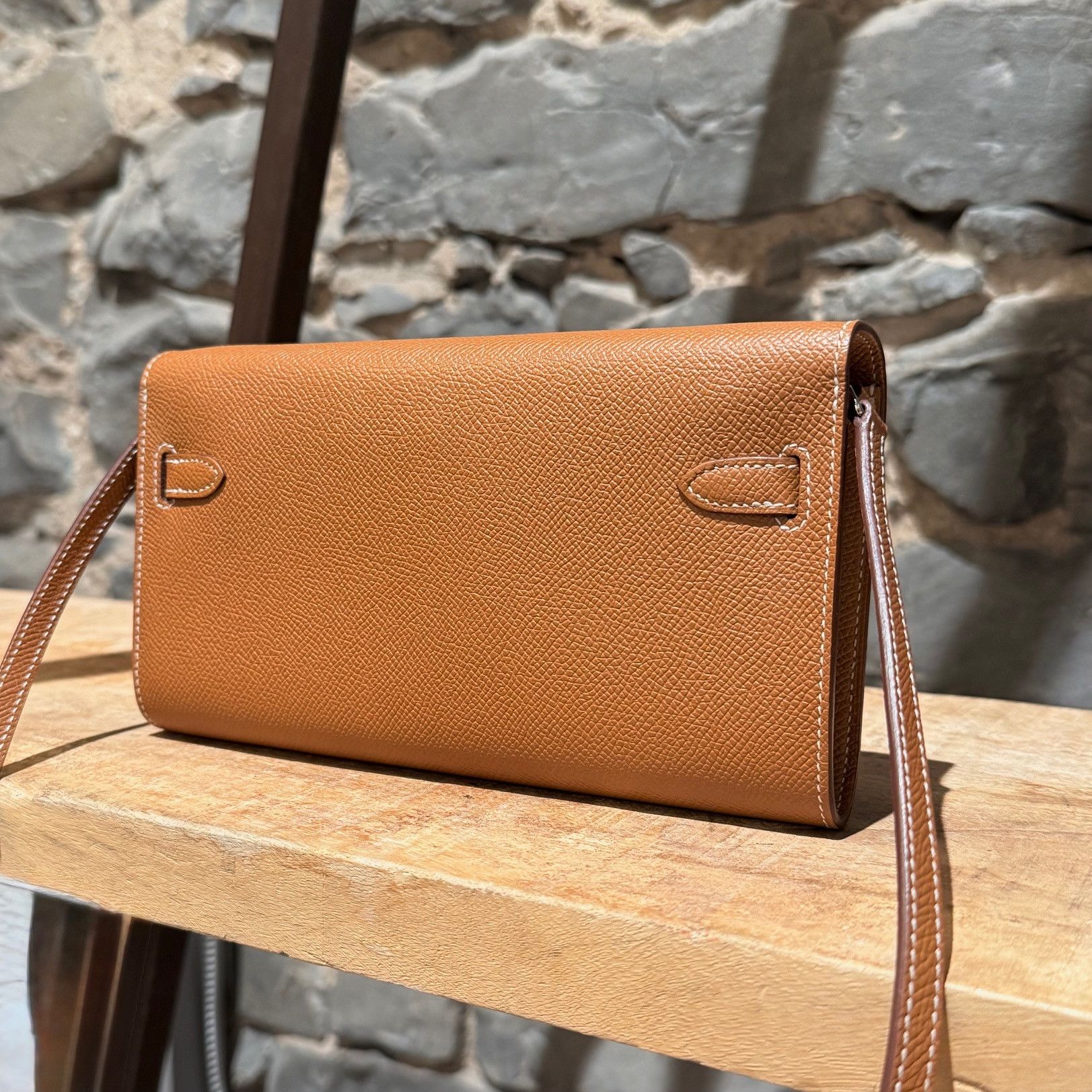 Hermes Hermès 2020 Gold Epsom Kelly Classique To Go Wallet on Strap Size ONE SIZE - 6 Thumbnail