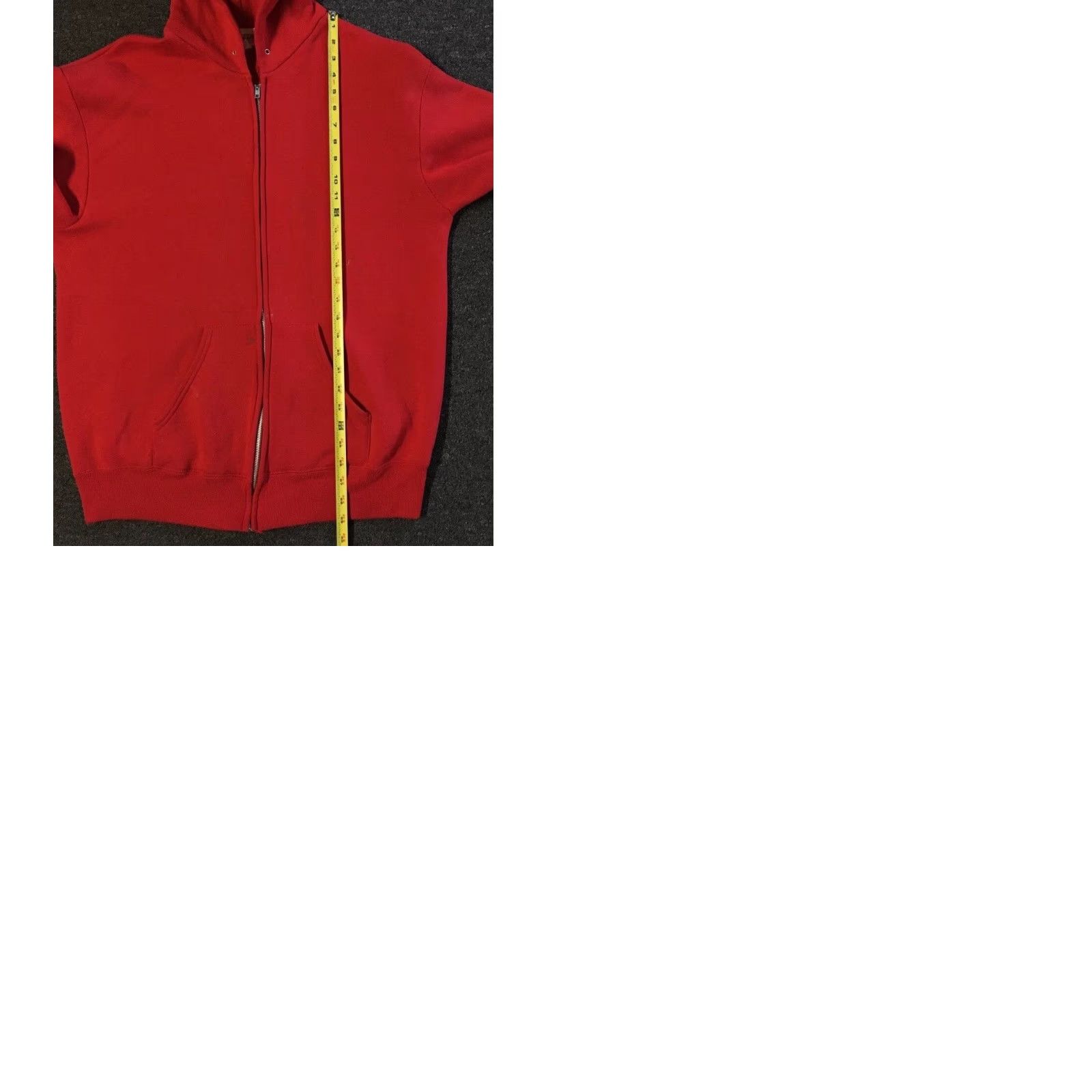 IDEA VINTAGE Trucker Hoodie L USA Red Zip Up 80s 90s Grunge Skate Surf Punk Biker Track & Field Made in USA Mens Sweatshirt Full Zip Size US L / EU 52-54 / 3 - 9 Thumbnail