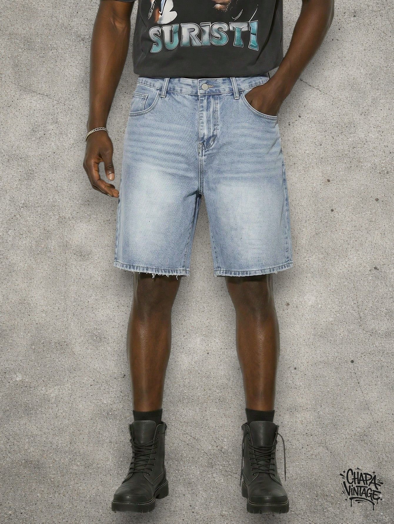Vintage Washed denim shorts Size US 32 / EU 48 - 1 Thumbnail