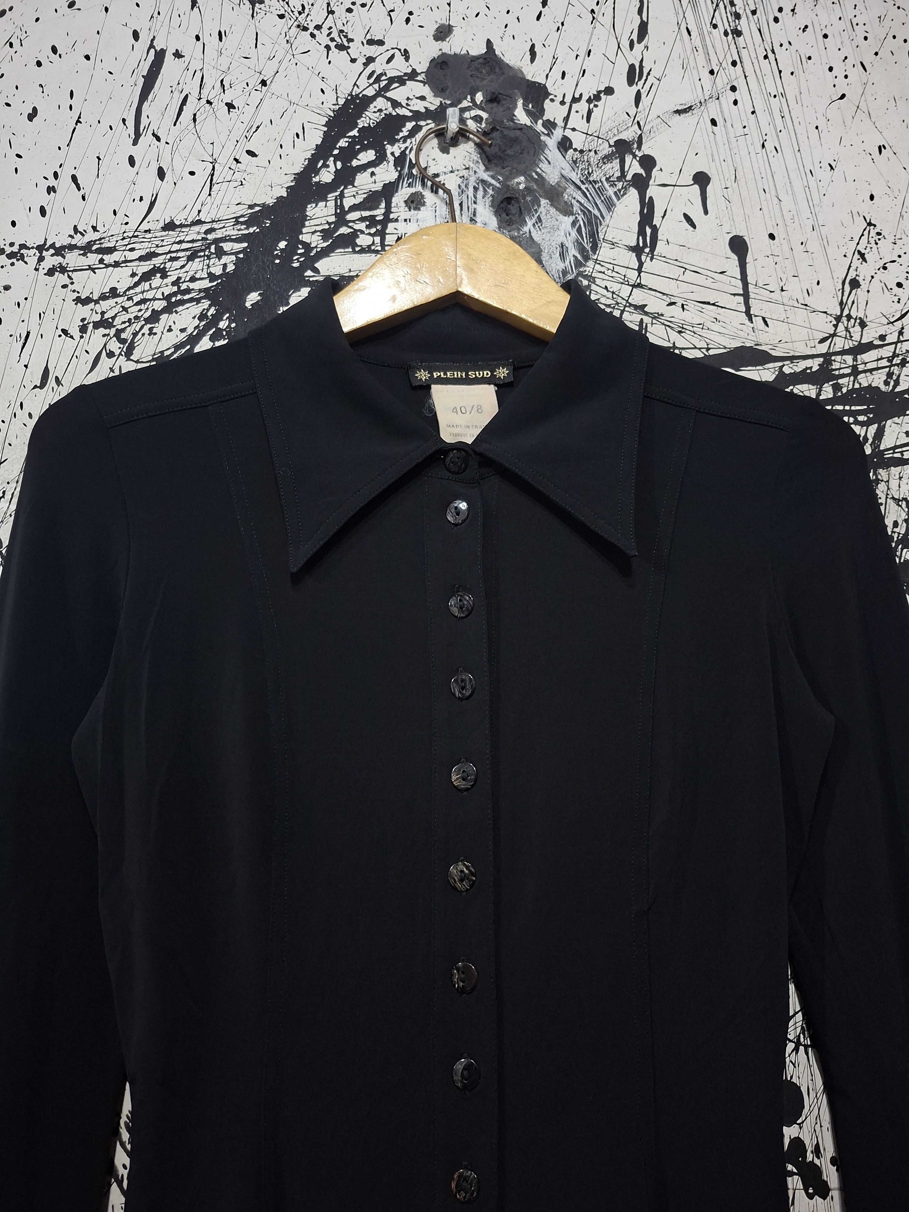 plein sud 90'S PLEIN SUD STRETCH POINTED COLLAR BUTTON UP SHIRT Size S / US 4 / IT 40 - 3 Thumbnail