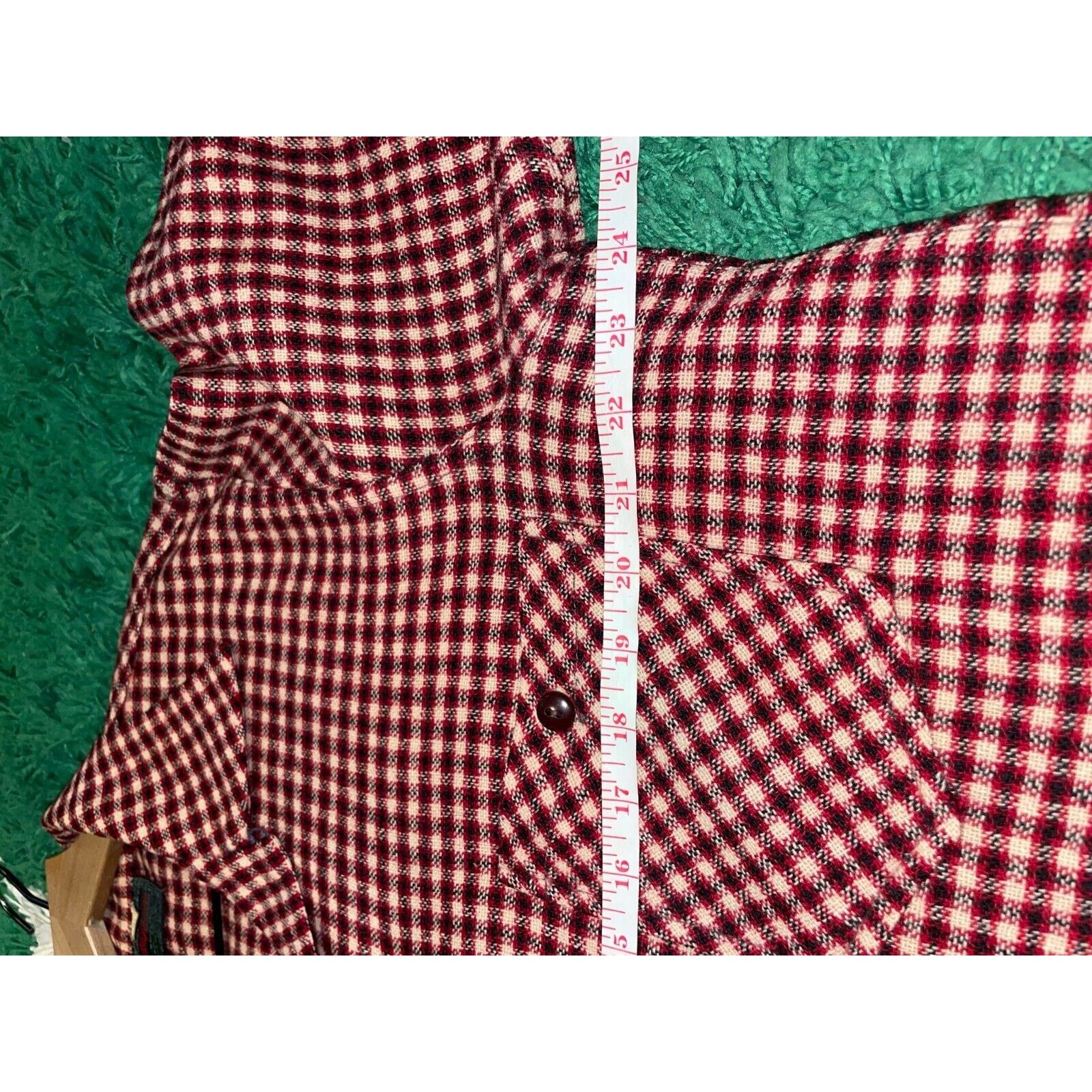 Chippewa 1960s Vintage Chippewa Wool Red Button Down Looped Shirt 60s Size US XL / EU 56 / 4 - 14 Thumbnail