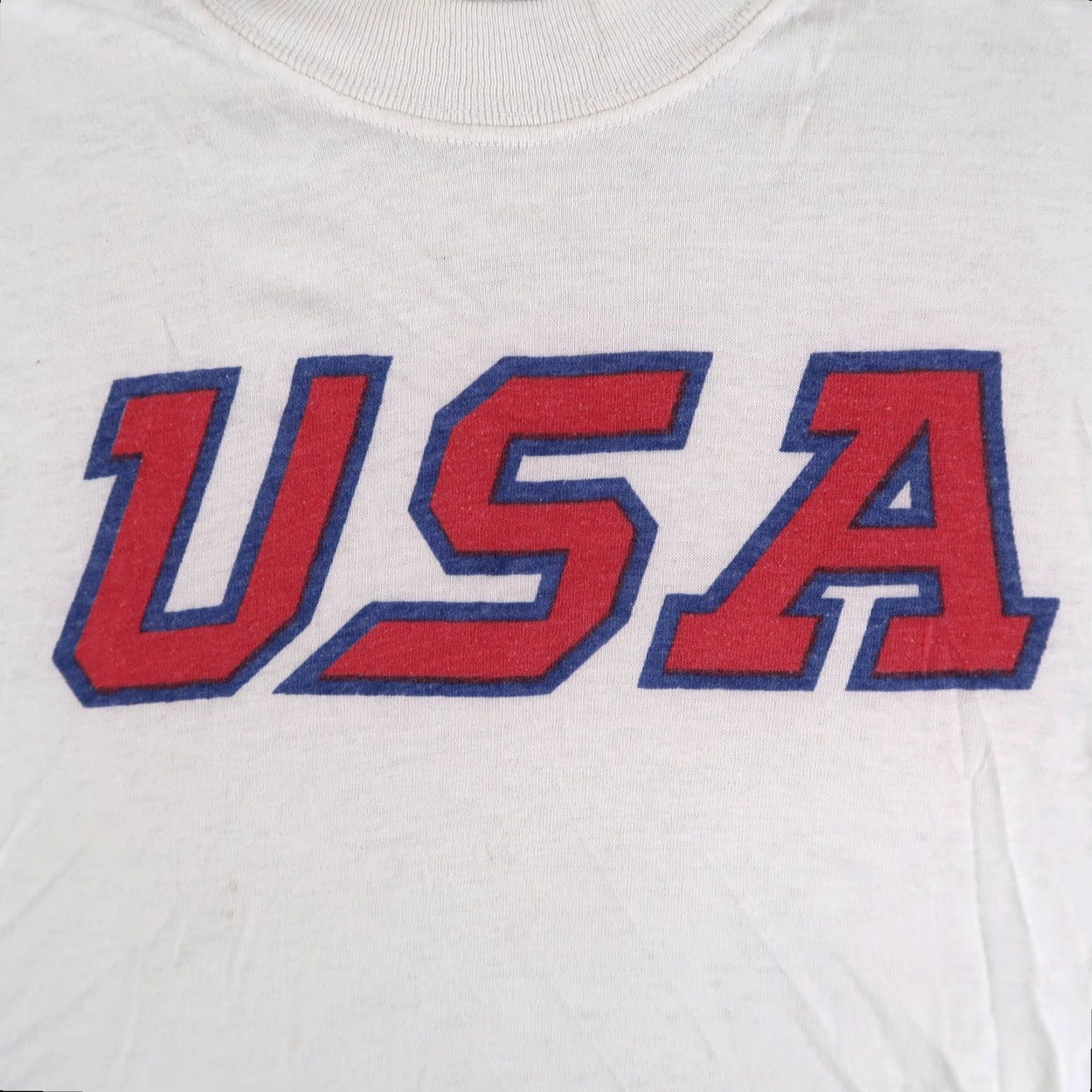 Champion VINTAGE Champion Team USA Long Sleeve Shirt Mens L White 1980s Cotton Blend Made in USA Size US L / EU 52-54 / 3 - 3 Thumbnail