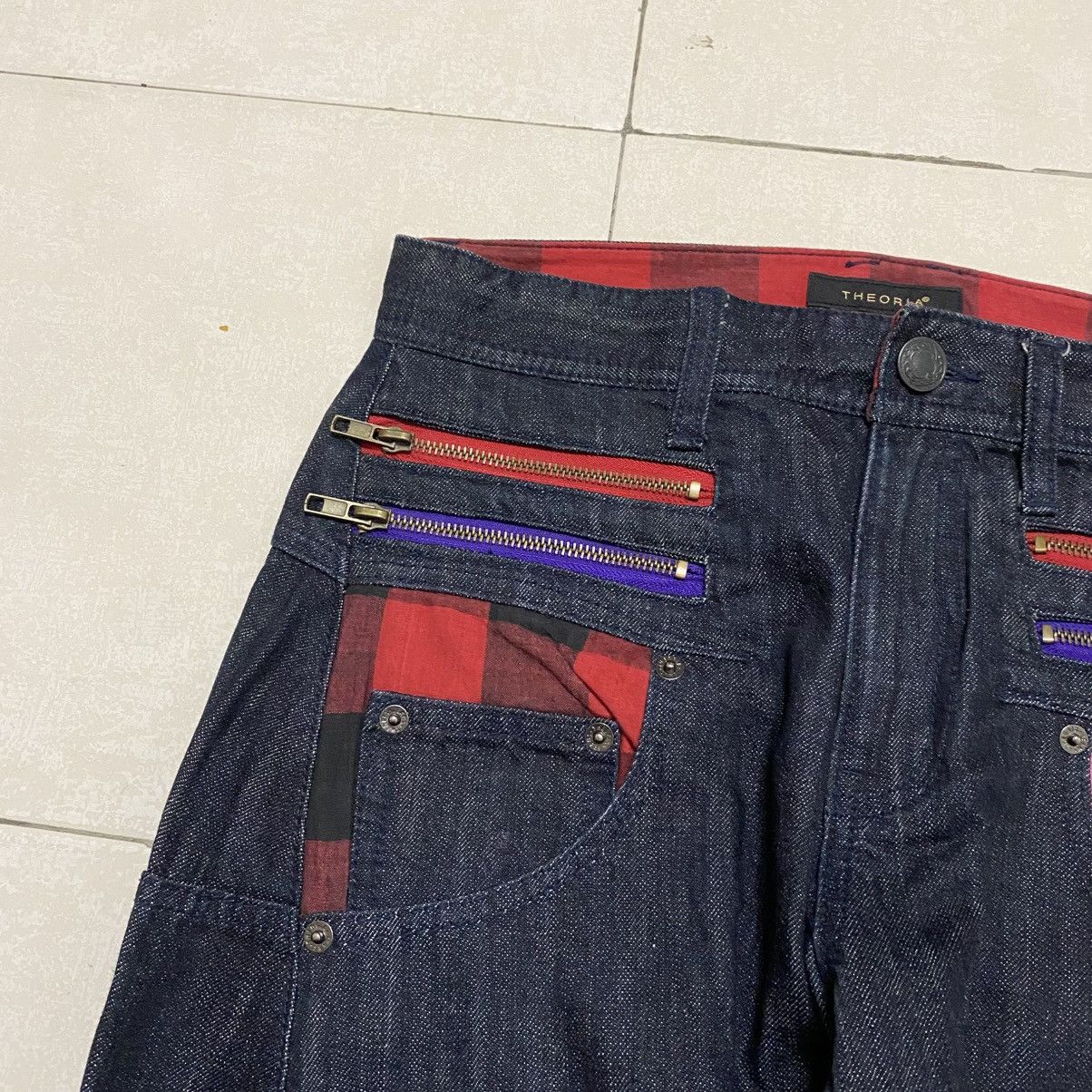 Japanese Brand Y2K Theoria Punk Double Zipper Style Jeans Size US 30 / EU 46 - 5 Thumbnail