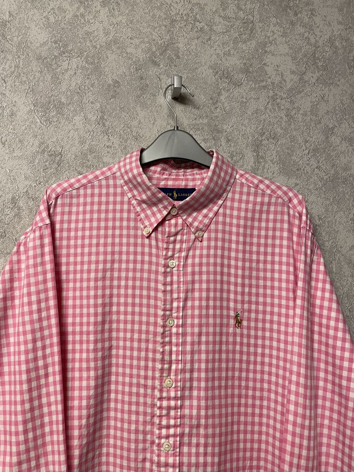 Ralph Lauren Vintage Ralph Lauren Pink Checkered Long Sleeve Shirt Size US XL / EU 56 / 4 - 2 Thumbnail