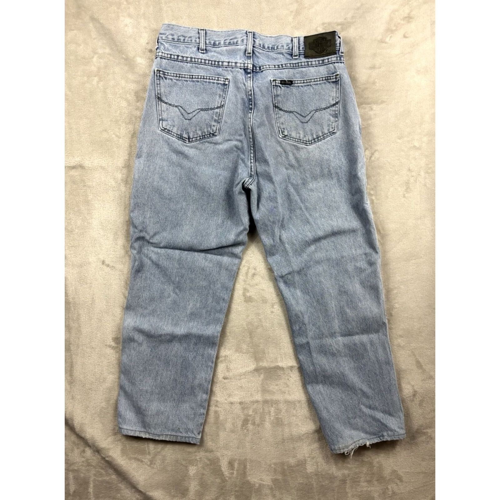 Harley Davidson Harley-Davidson Jeans Mens Relaxed Fit Straight Leg Light Wash Denim Size 36x32 Size US 36 / EU 52 - 2 Thumbnail