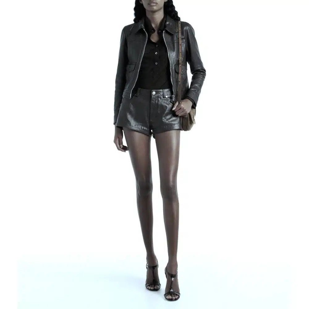 Tom Ford o1loc1c0325 SHL030 Leather Short in Black Size 27" / US 4 / IT 40 - 4 Thumbnail