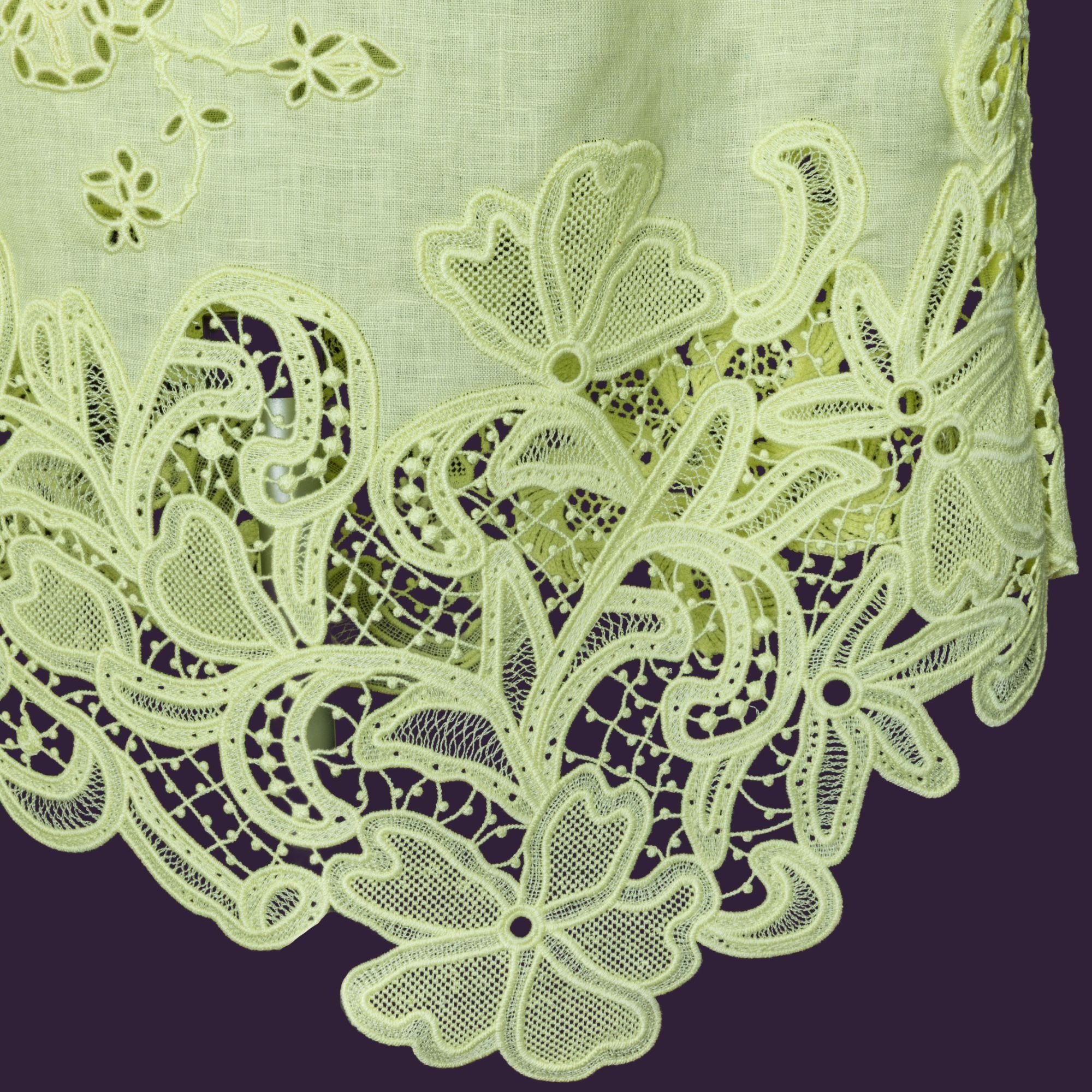 Ulla Johnson Ulla Johnson Marlis Embroidered Linen Lace Tank Top Citron S Size XS / US 0-2 / IT 36-38 - 4 Thumbnail