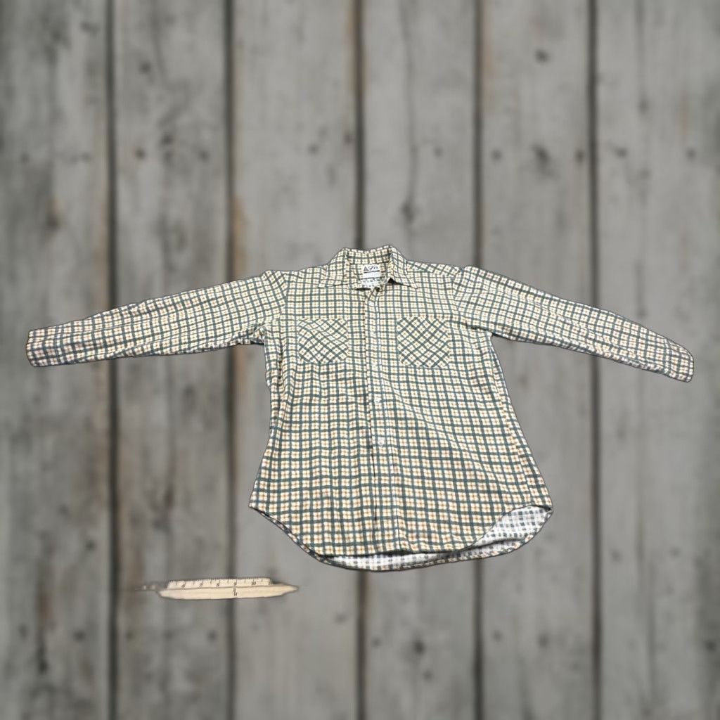 JCPenney VINTAGE JCPenney Fir Flannel Shirt Mens Green White Plaid Long Sleeve Button Up Size US M / EU 48-50 / 2 - 1 Thumbnail