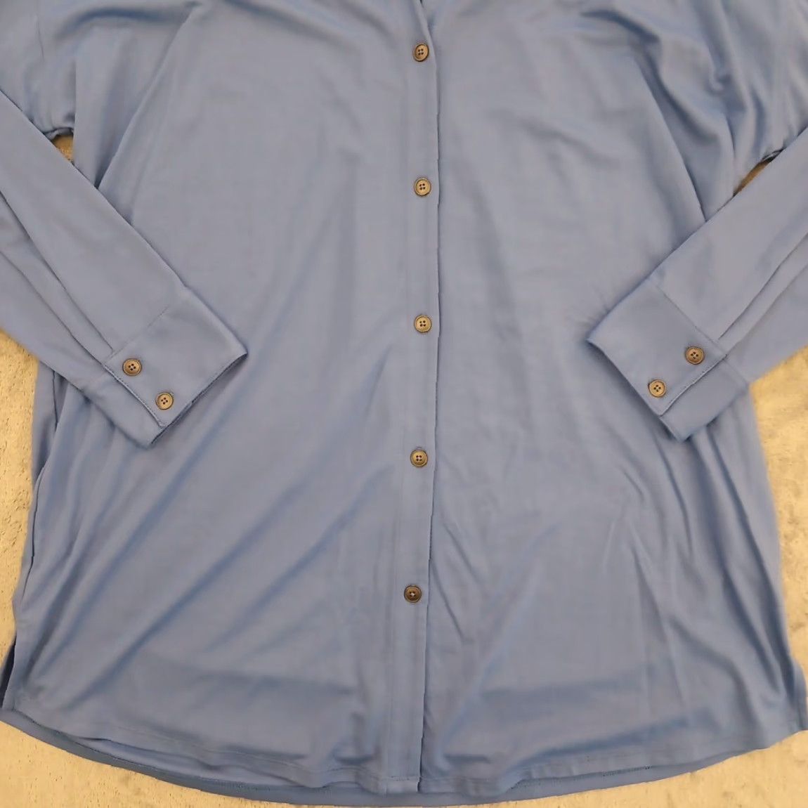 J. Jill J.Jill Shirt Womens Medium Blue Roll Tab Long Sleeve Oversized Button Up Shirt Size M / US 6-8 / IT 42-44 - 3 Thumbnail