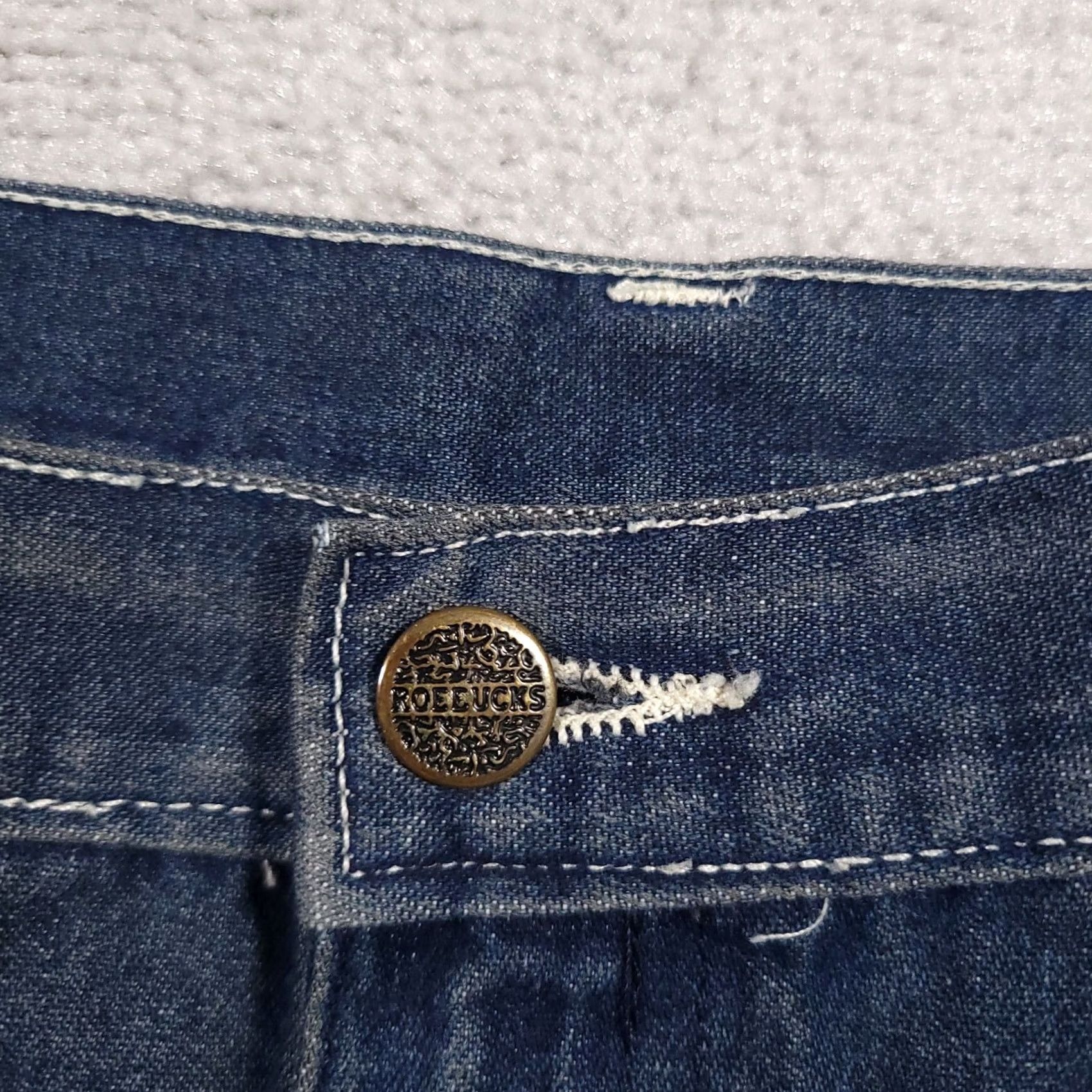 Denime VINTAGE Roebucks Carpenter Jeans Mens 42X30 Denim Dark Wash Straight 80s 40X28 Hemmed Mens Size US 42 / EU 58 - 4 Thumbnail
