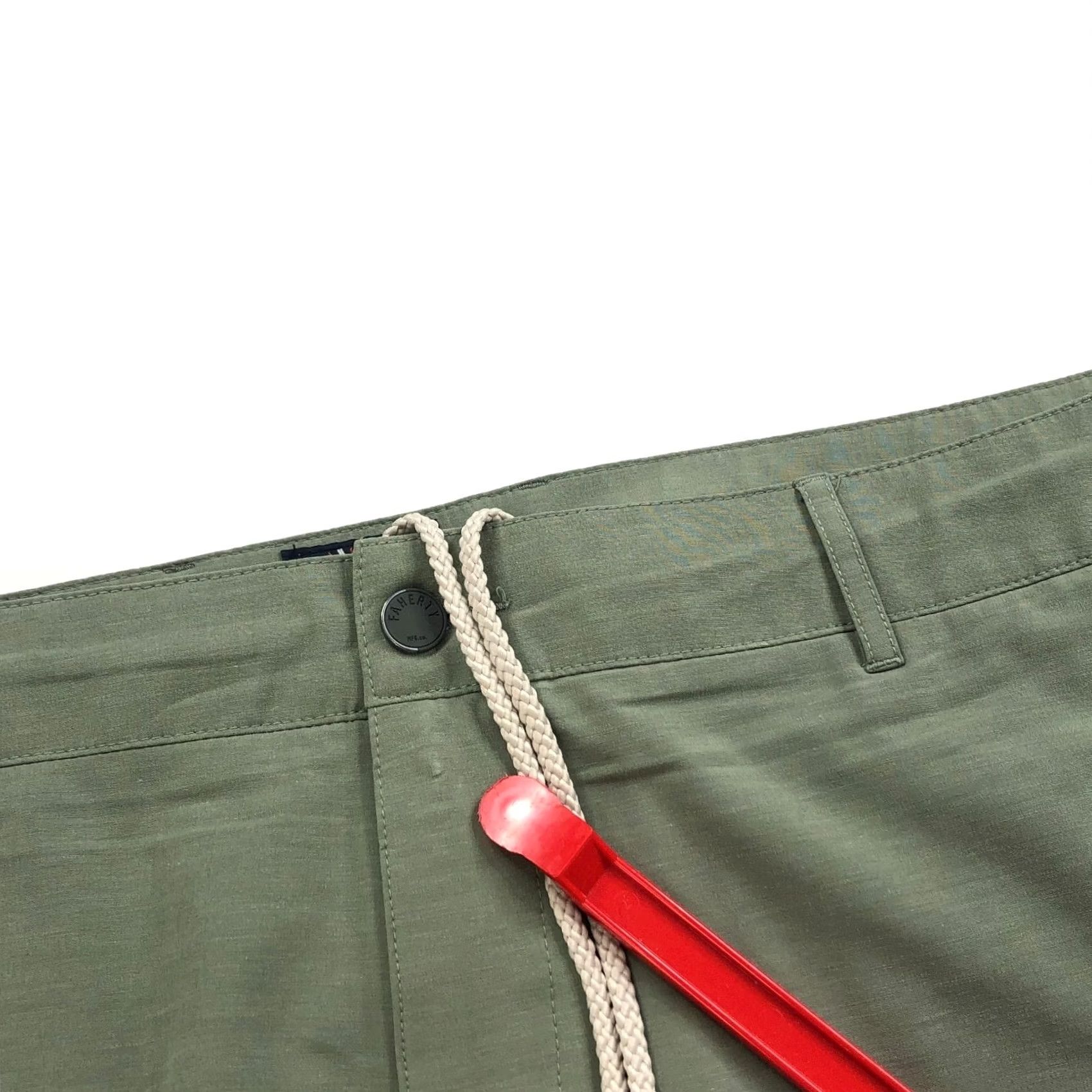 Faherty Faherty All Day Shorts 42 Stretch Flat Front Chino Green MSC0012 Men's 90s American Casual Belt Loops Zip Regular Mid Rise Knit Polyester Spandex Size US 42 / EU 58 - 4 Thumbnail