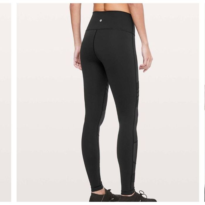 Lululemon Lululemon Speed Crop Cyber Stripe Naval Blue Black Leggings