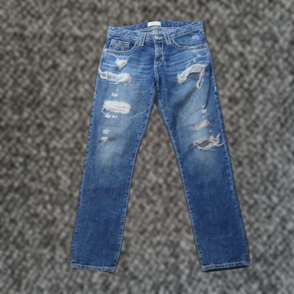Denime BIG STAR Jeans Women 27 Blue Stretch Denim Boyfriend Slim 5-Pocket Mid Rise Cotton Blend Denim Size 27" / US 4 / IT 40 - 1 Thumbnail