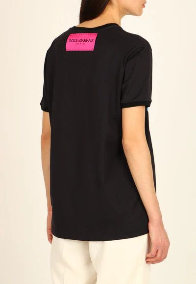Dolce & Gabbana o1y0925 Logo Crewneck T-Shirt in Black Size XS / US 0-2 / IT 36-38 - 4 Thumbnail