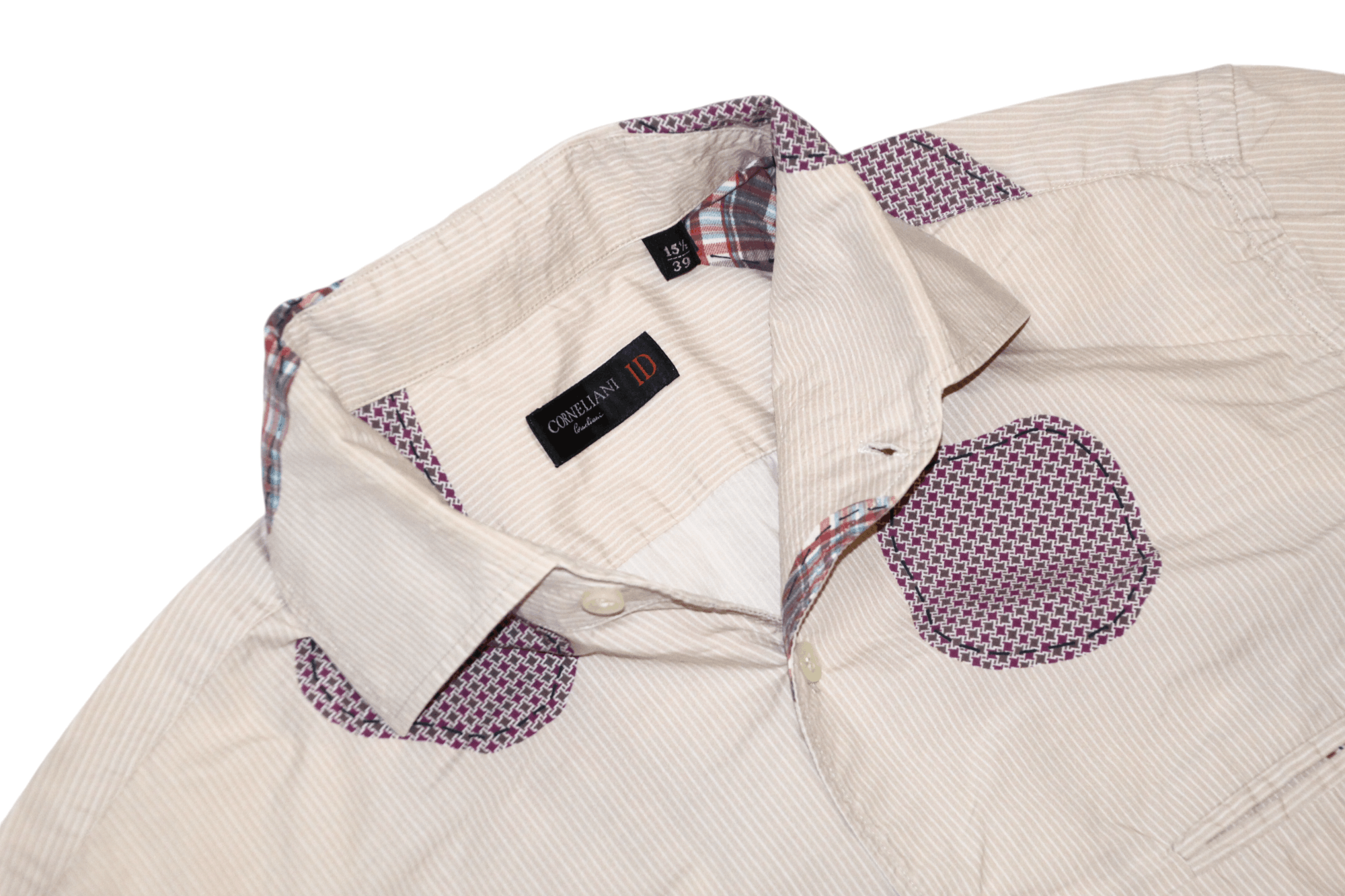 Corneliani Corneliani ID Boro Patchwork Cutaway collar casual shirt Size US M / EU 48-50 / 2 - 2 Thumbnail