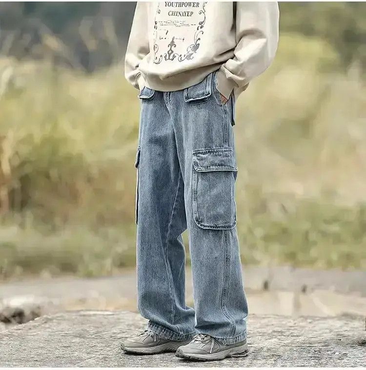 Japanese Brand Loose vintage multi pocket jeans Size US 32 / EU 48 - 6 Thumbnail