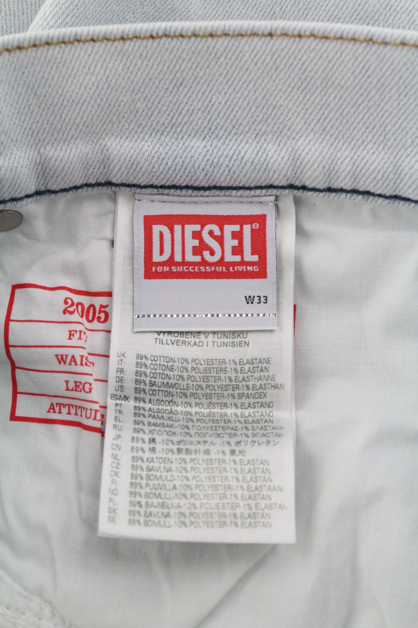 Diesel 2005 D-FINING 09C06 W33/L34 Tapered 40421 Size US 33 - 10 Thumbnail