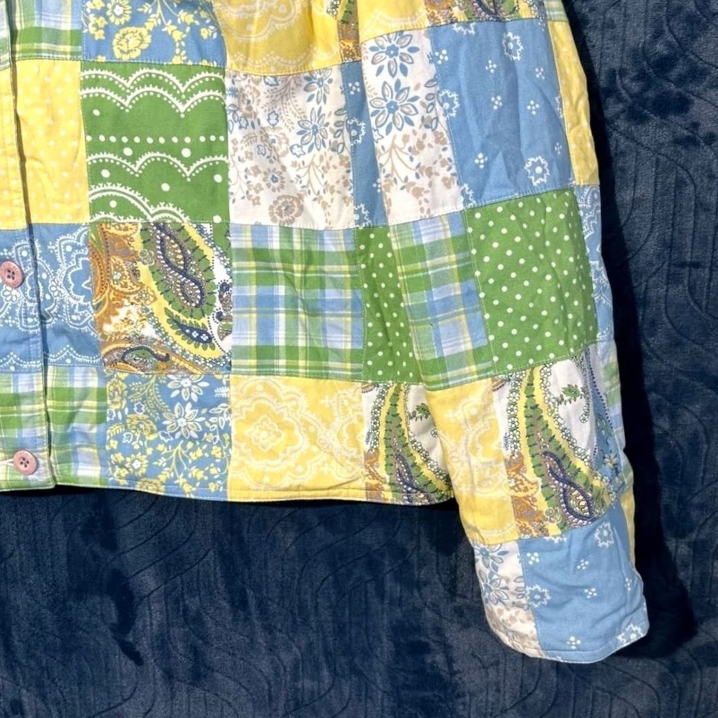 Nique VINTAGE Kate Hill Jacket Woman L Green Reversable Quilted Print Patchwork Unique Size L / US 10 / IT 46 - 2 Thumbnail