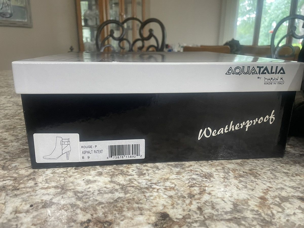 Aquatalia Aquatalia Black Leather Side Zip Royal Waterproof High Heels Size US 9 / IT 39 - 9 Thumbnail
