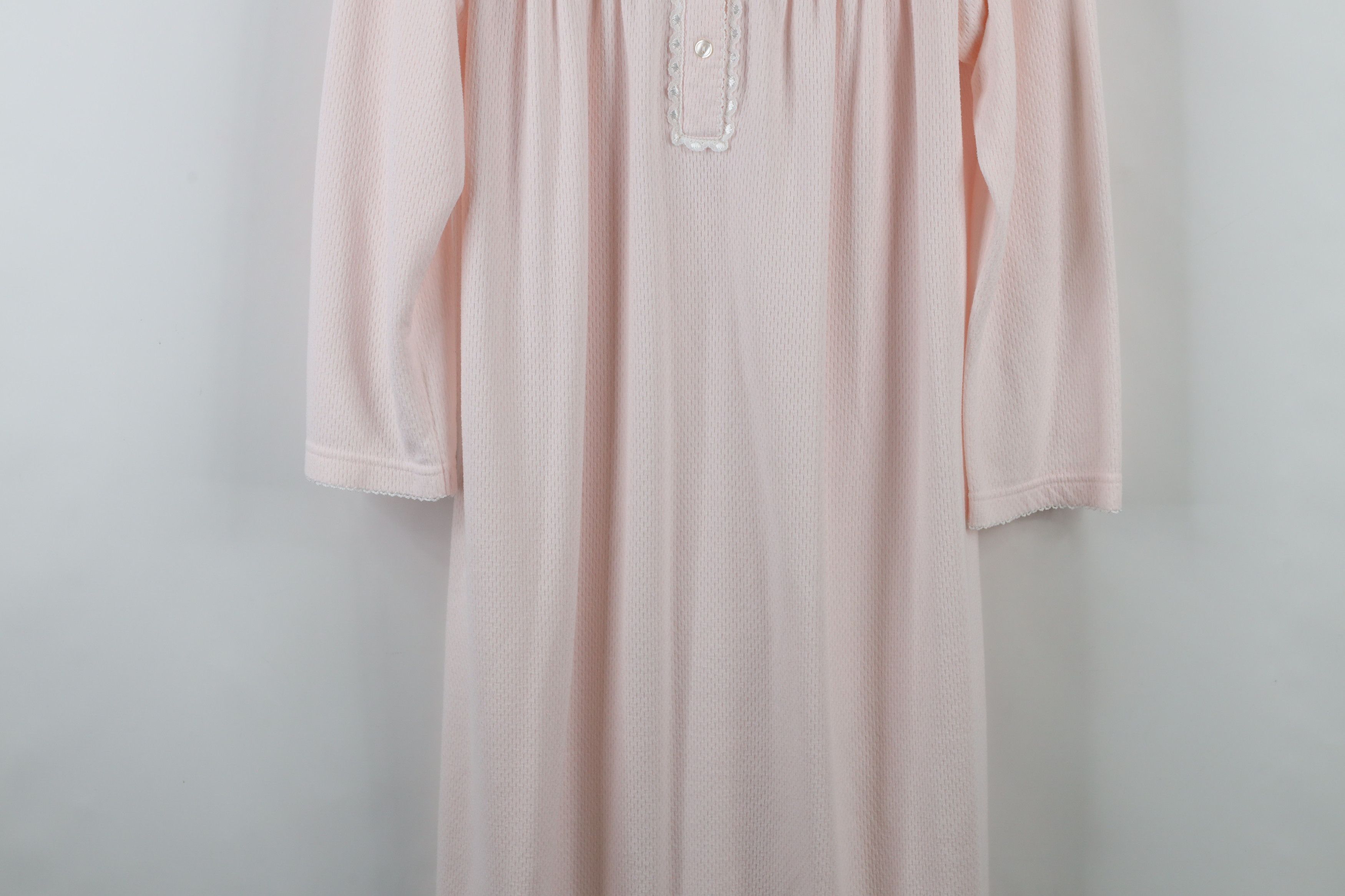 Vintage Vintage 90s Miss Elaine Flower Lace Long Sleeve Night Gown Size M / US 6-8 / IT 42-44 - 3 Thumbnail