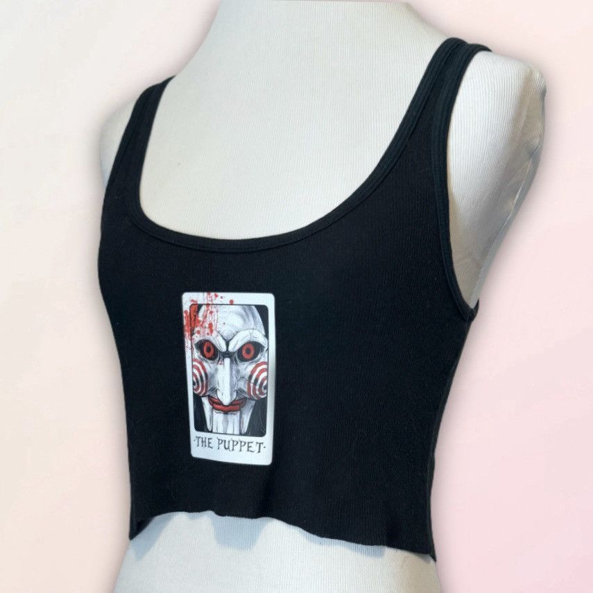 Mossimo The Puppet, Jigsaw/Tarot, Halloween Theme, Cropped Tank Top Size M / US 6-8 / IT 42-44 - 3 Thumbnail