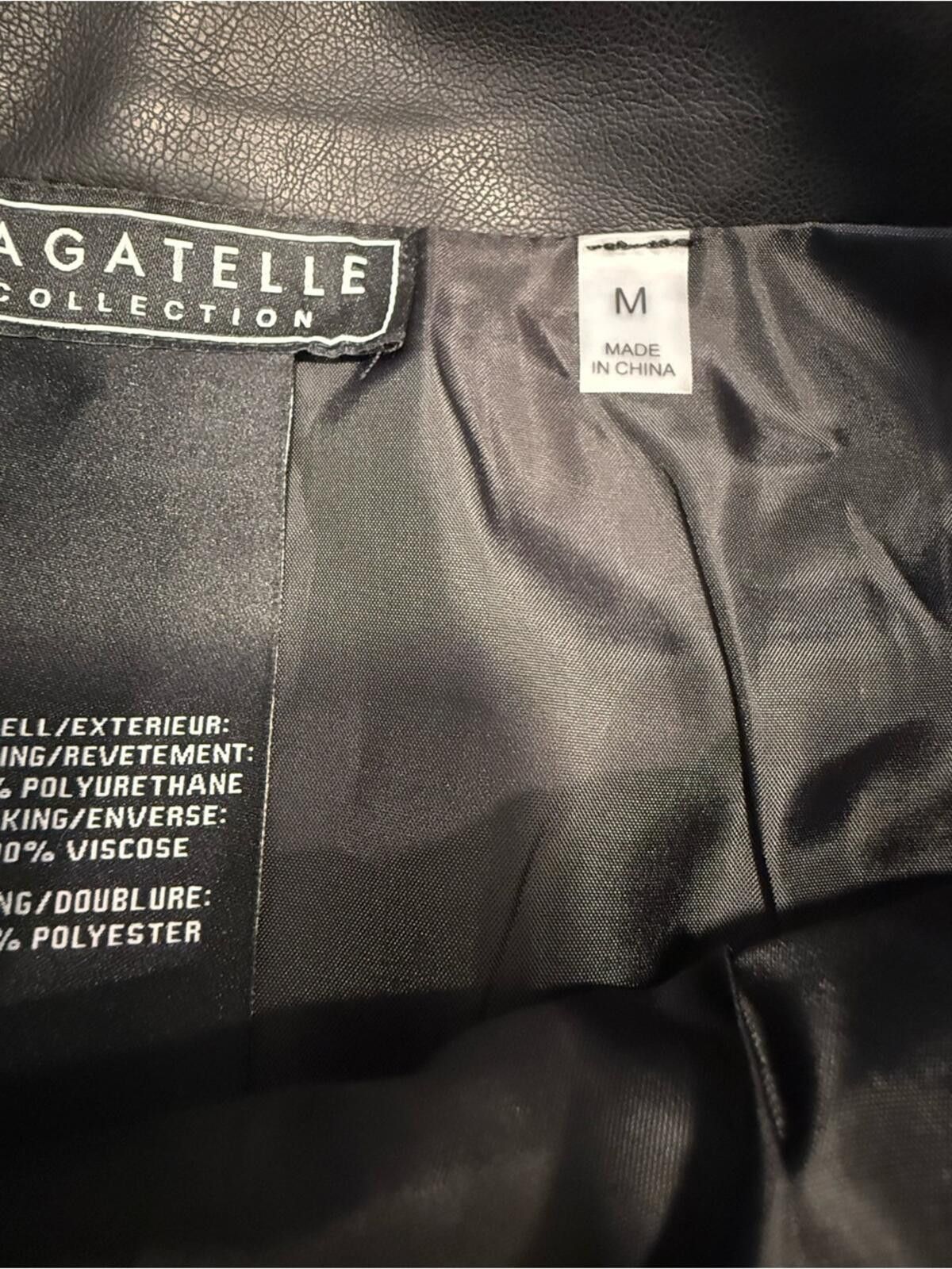 Other Bagatelle black faux leather mini skirt pockets & bow SZ M Size 32" / US 10 / IT 46 - 7 Thumbnail