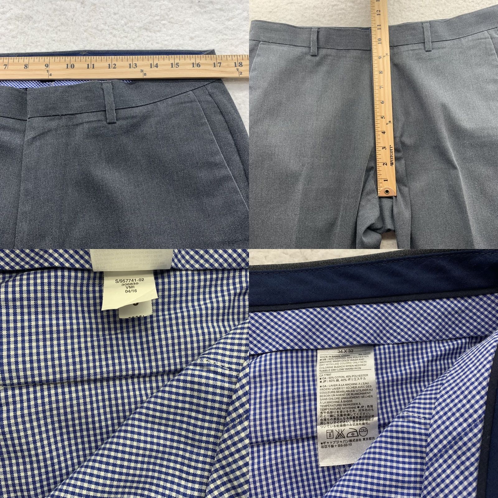 Banana Republic Banana Republic Gray Dress Pants Mens 34x31 Non Iron Slim Fit Trousers Office Preppy Size US 34 / EU 50 - 8 Thumbnail