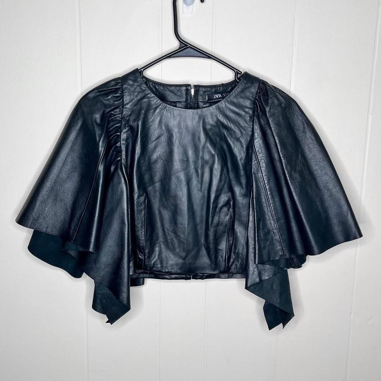 Japanese Brand Real Leather Cropped Top 🖤➕ Size XS / US 0-2 / IT 36-38 - 3 Thumbnail
