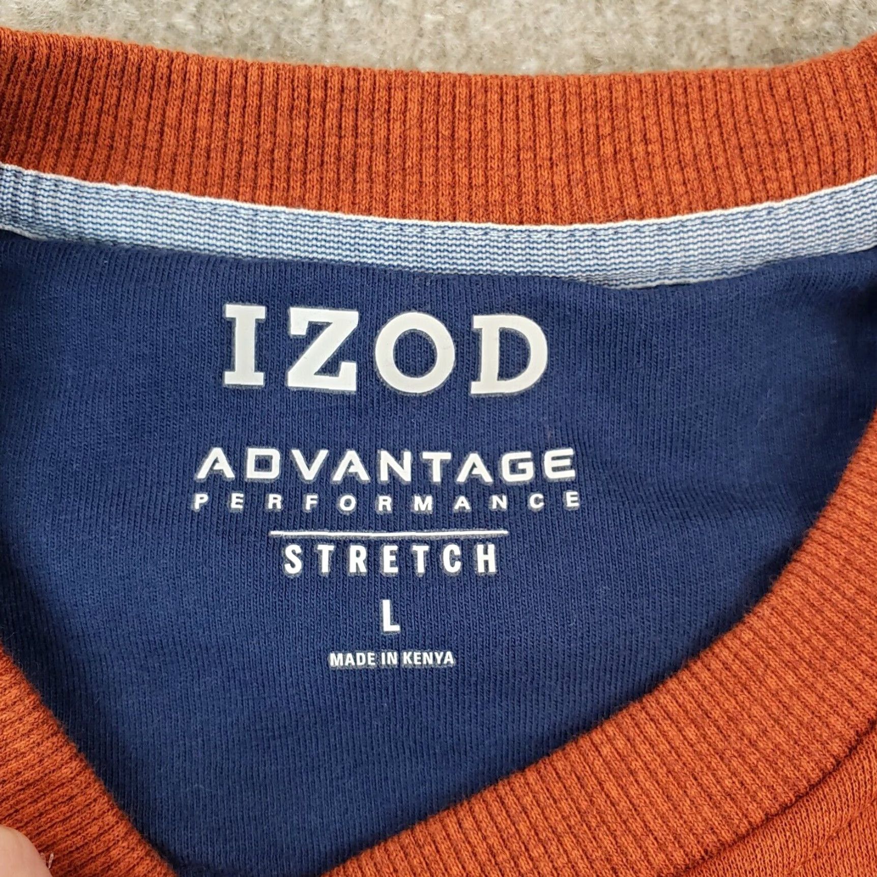 Izod Izod Mens Large Orange Long Sleeve Crew Neck Performance Sweatshirt Size US L / EU 52-54 / 3 - 5 Thumbnail