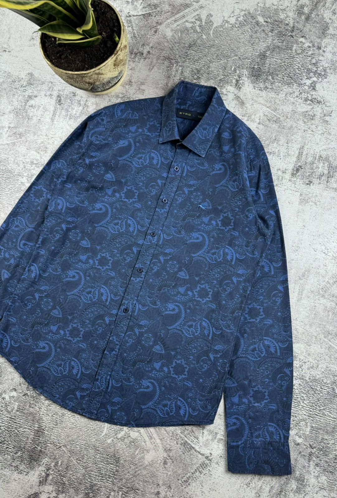 Etro Vintage Etro Milano Full Monogram Tie Dye Streetwear Shirt Size US L / EU 52-54 / 3 - 3 Thumbnail