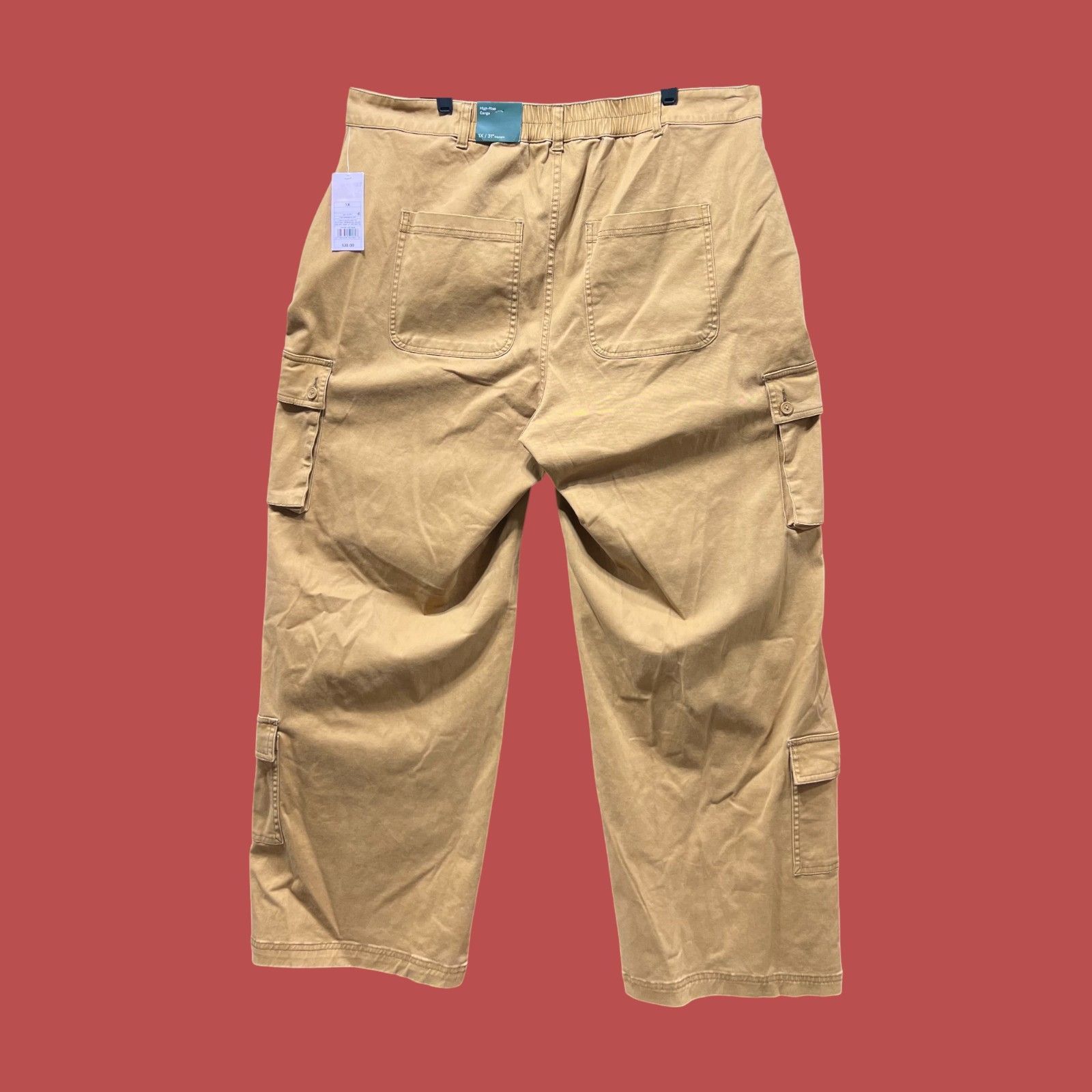 Other Wild Fable - Women's High-Rise Cargo Pants - Light Brown - 1 Size 40" / US 18 - 2 Thumbnail