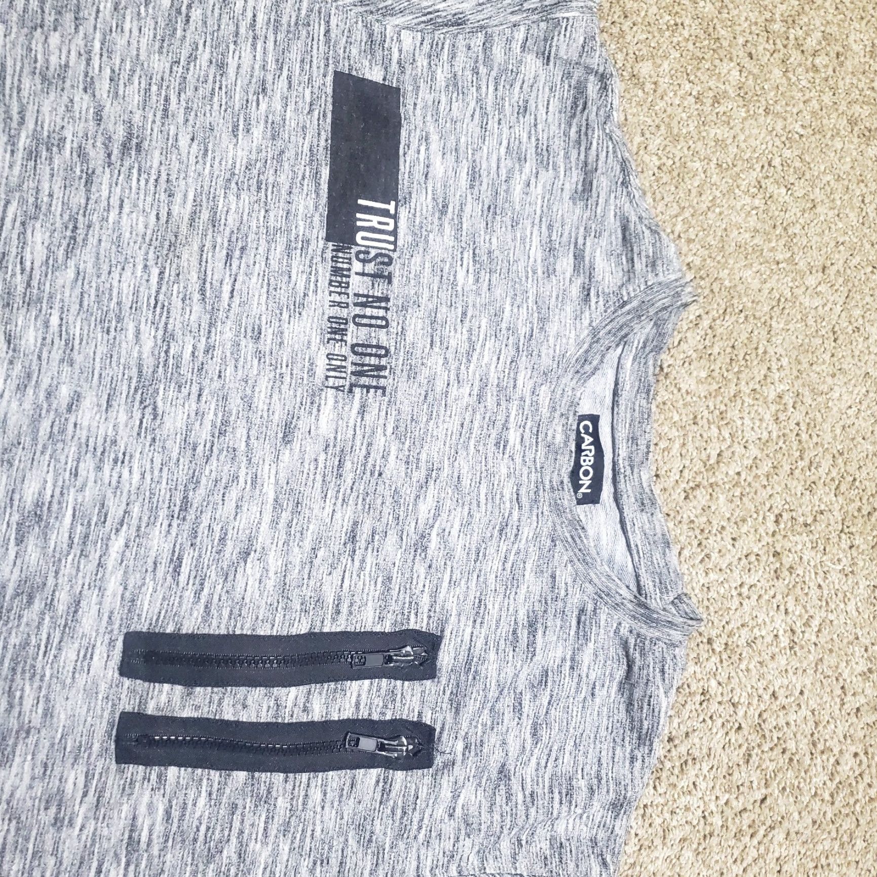 Carbon VINTAGE Carbon Shirt Mens 90s Hip Hop Gray Short Sleeve Size L Large Size US L / EU 52-54 / 3 - 3 Thumbnail