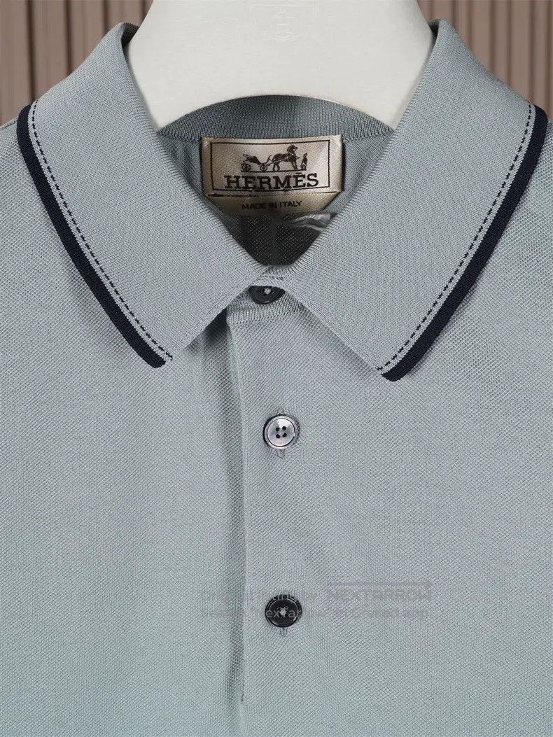 Hermes Hermes Beige Short Sleeve Polo Size US L / EU 52-54 / 3 - 3 Thumbnail