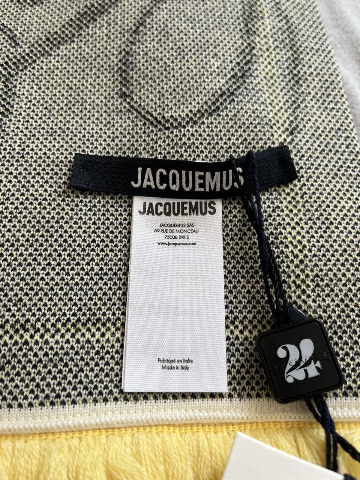 Jacquemus Jacquemus big yellow liga Script font merino wool scarf Size ONE SIZE - 6 Thumbnail