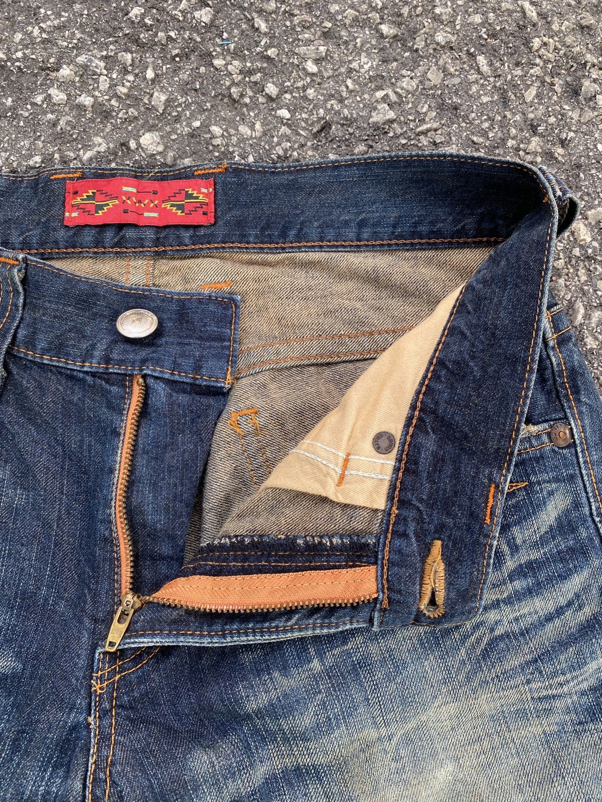 Cowboy Equipment × Edwin × Japanese Brand Edwin Claws Mark Design Flare Distressed Western Cowboycore Size US 32 / EU 48 - 20 Thumbnail