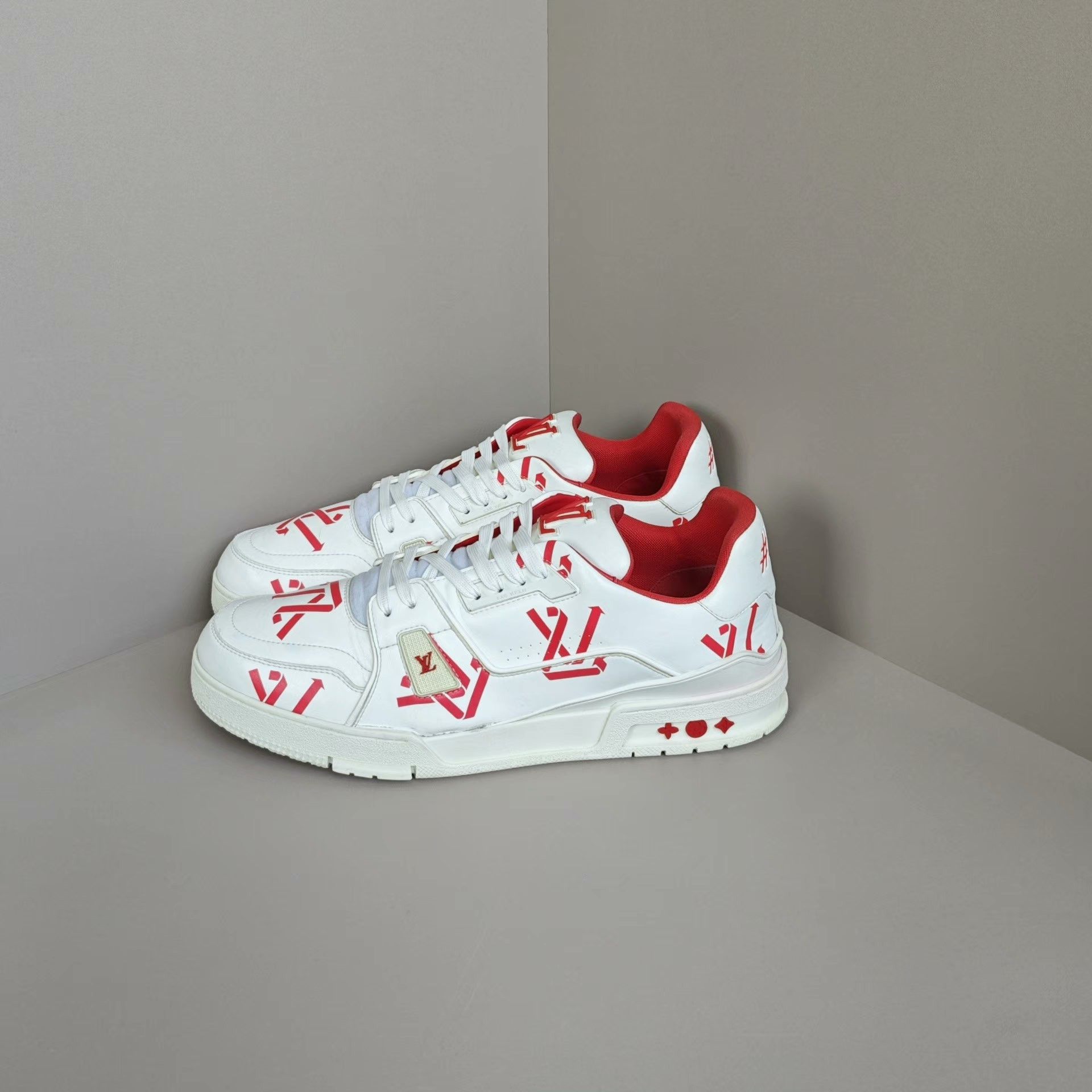 Louis Vuitton Louis Vuitton Training Red Lowtop Sneakers 12 Men Size US 12 / EU 45 - 1 Thumbnail