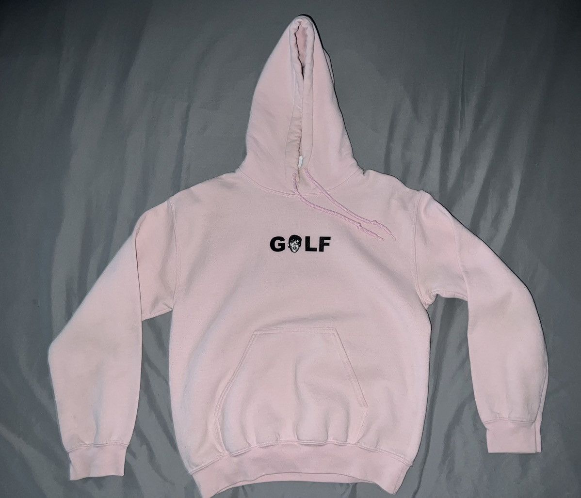 image of Light Pink Punk Face Golf Wang Hoodie, Men's (Size Small)